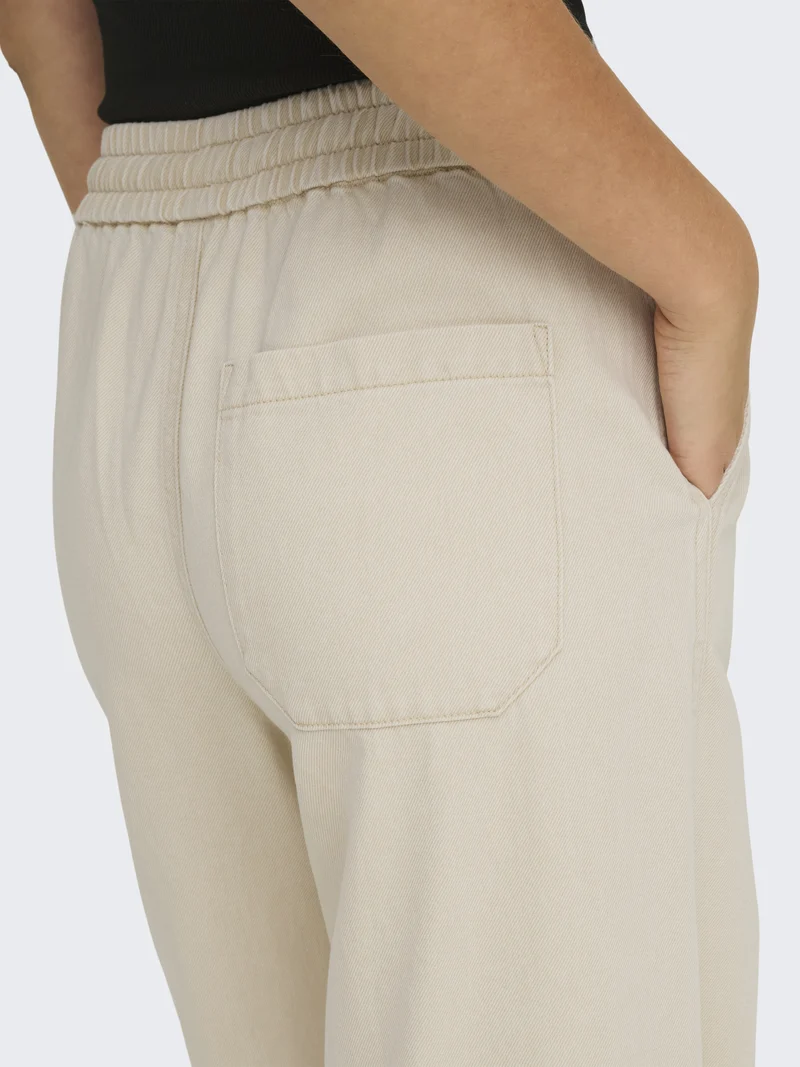 ONLMAISA HW PULL-UP WIDE PANT PNT, Oatmeal