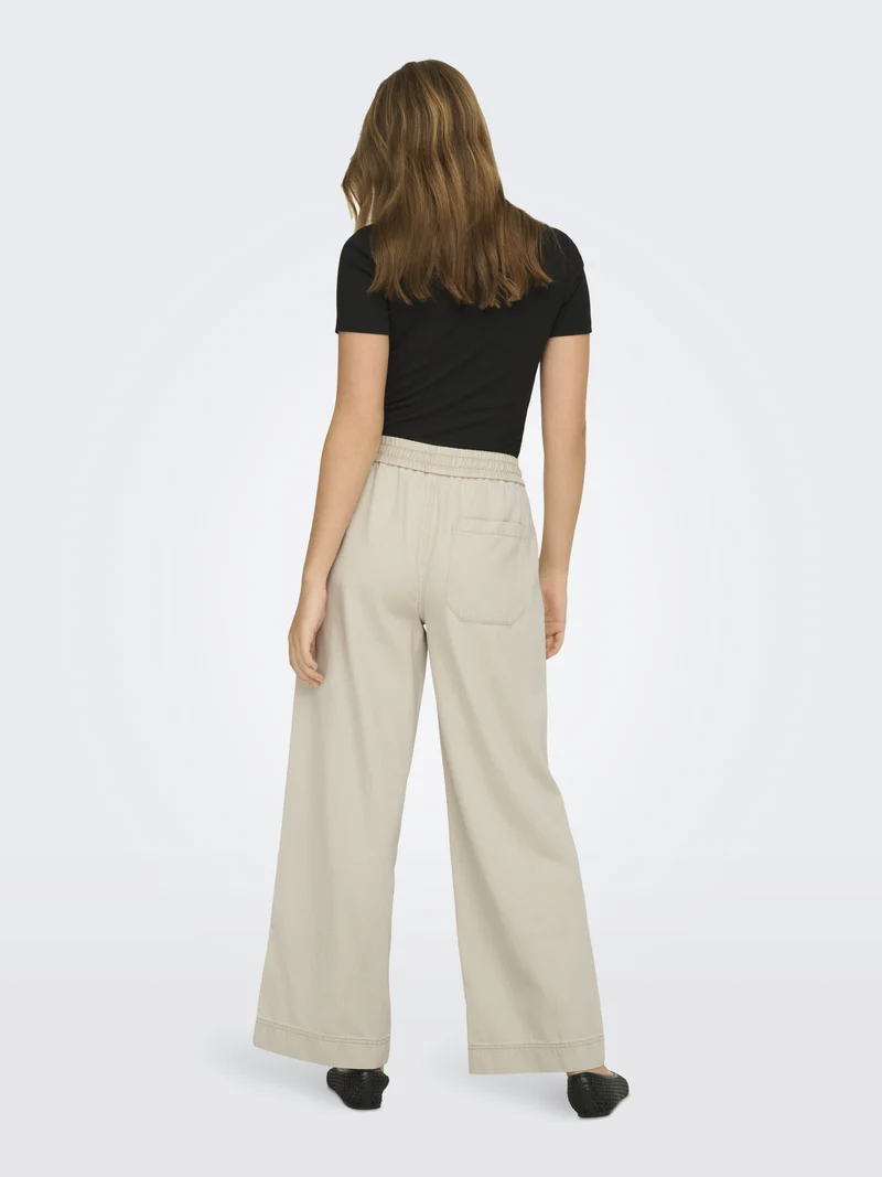 ONLMAISA HW PULL-UP WIDE PANT PNT, Oatmeal