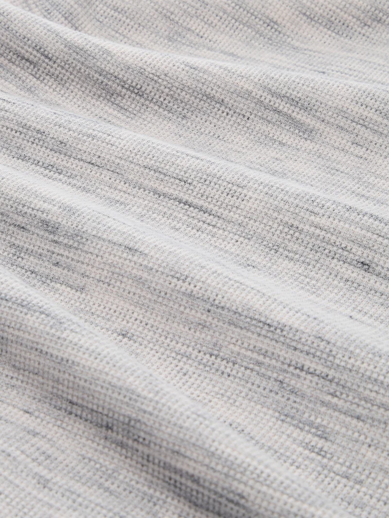 injected structured henley, white grey waffle inject