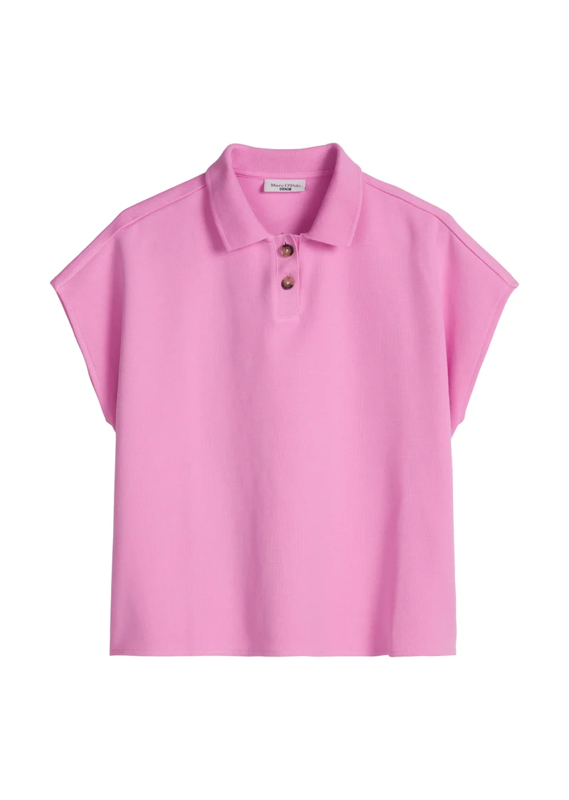 T-Shirt, SSL, Polo, Button Placket, Pale Bubblegum
