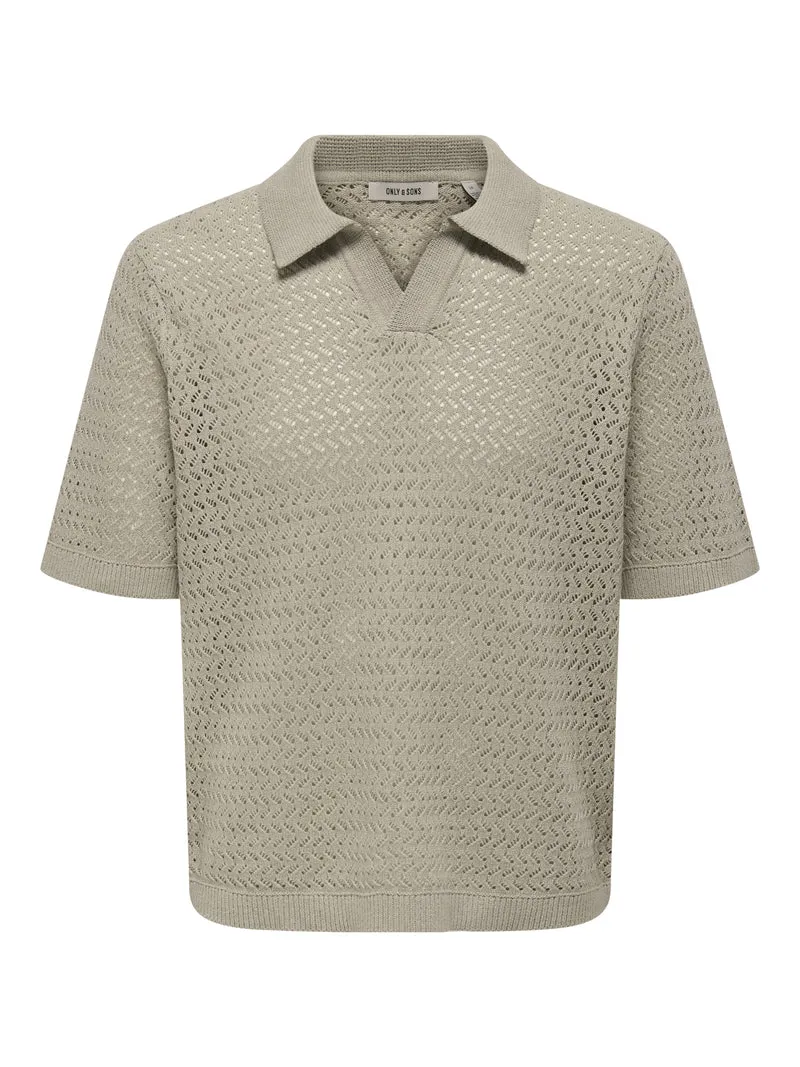 ONSNYLE 5 SS SPLIT POLO KNIT, String