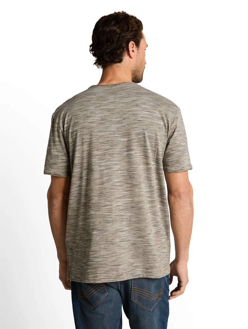 spacedye t-shirt, olive green multi inject