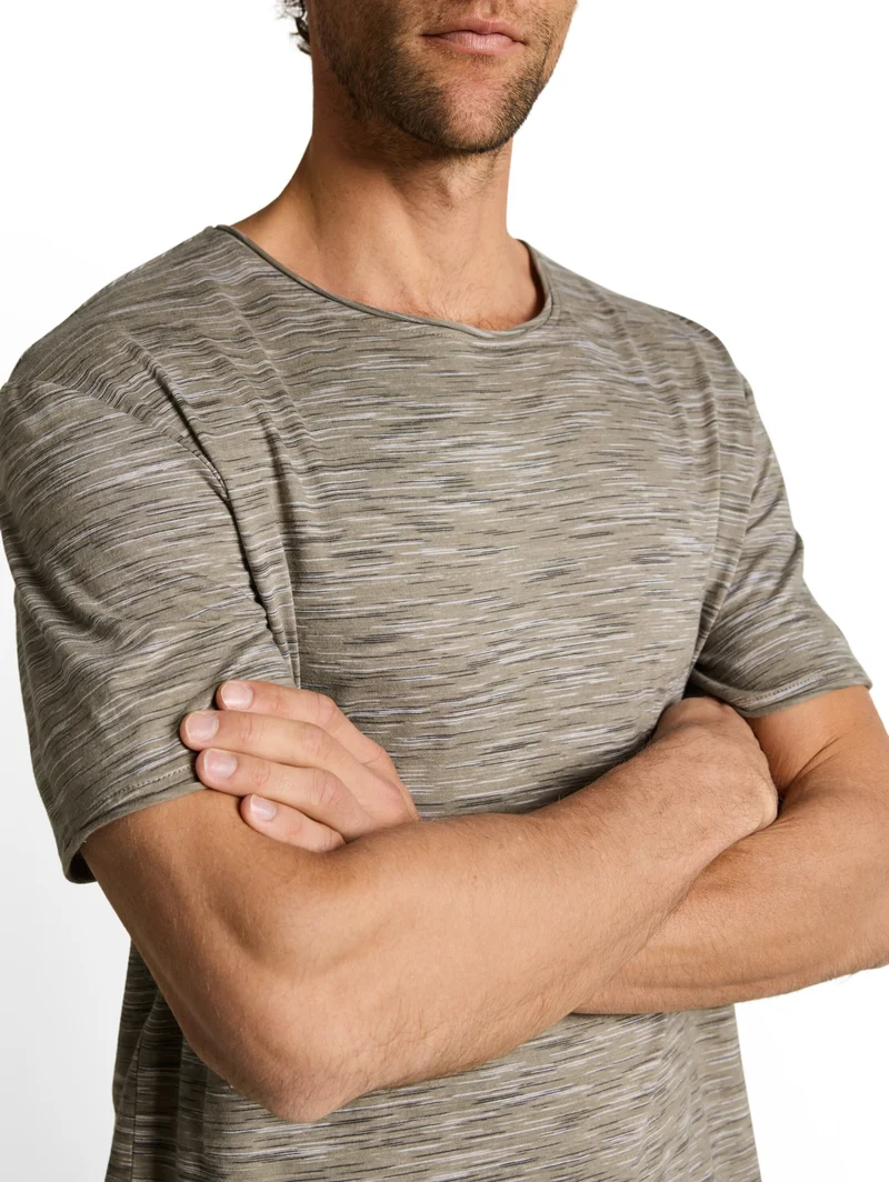 spacedye t-shirt, olive green multi inject