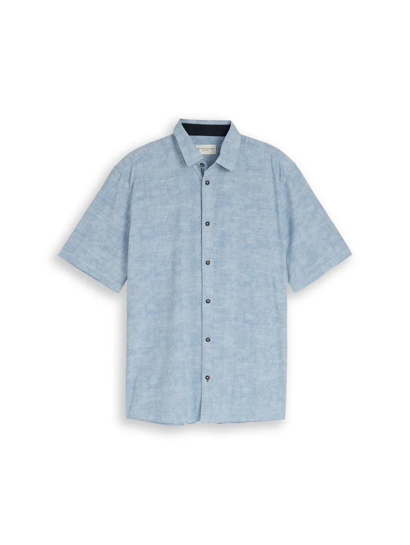 comfort printed shirt, light blue tonal design