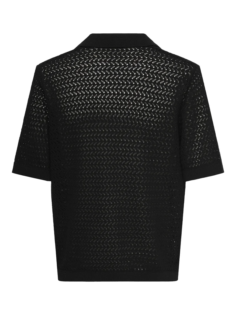 ONSNYLE 5 SS SPLIT POLO KNIT, Black