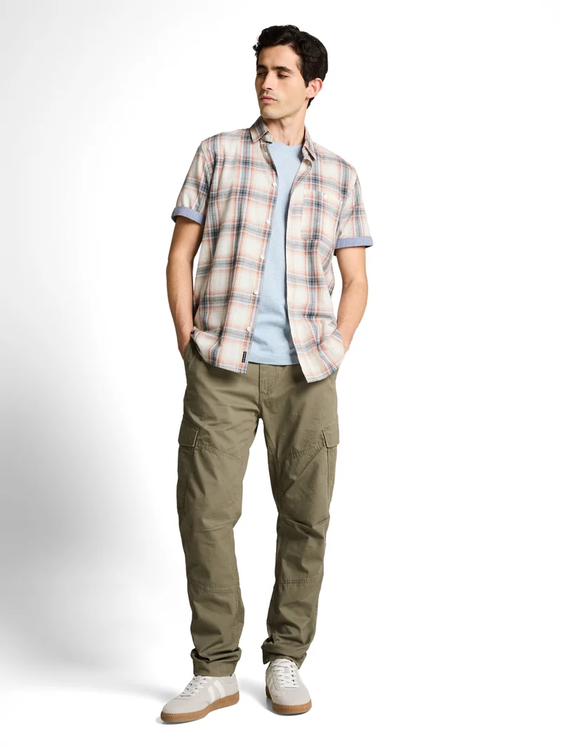 checked shirt, white multicolor check