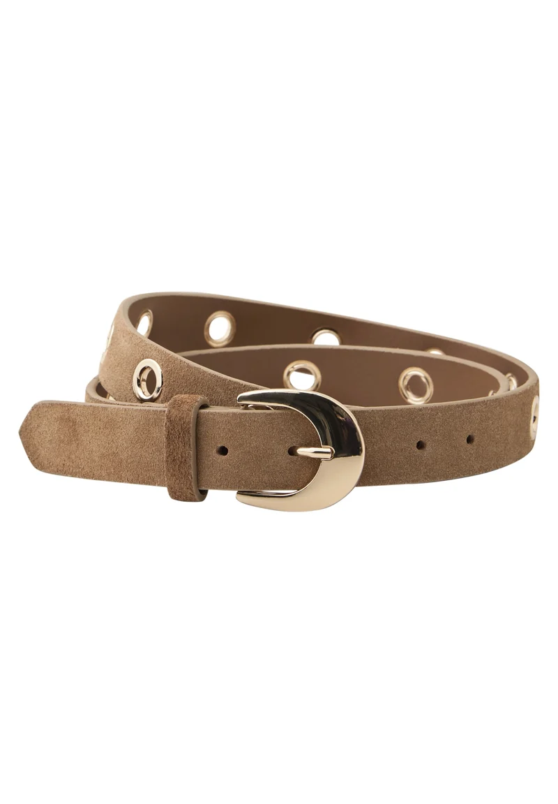OP_Studded Velour Belt, cognac
