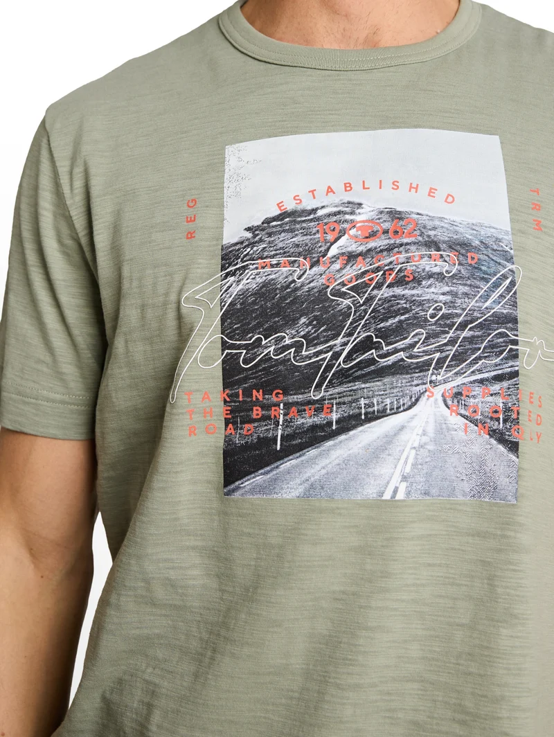 photoprint t-shirt, Greyish Shadow Olive