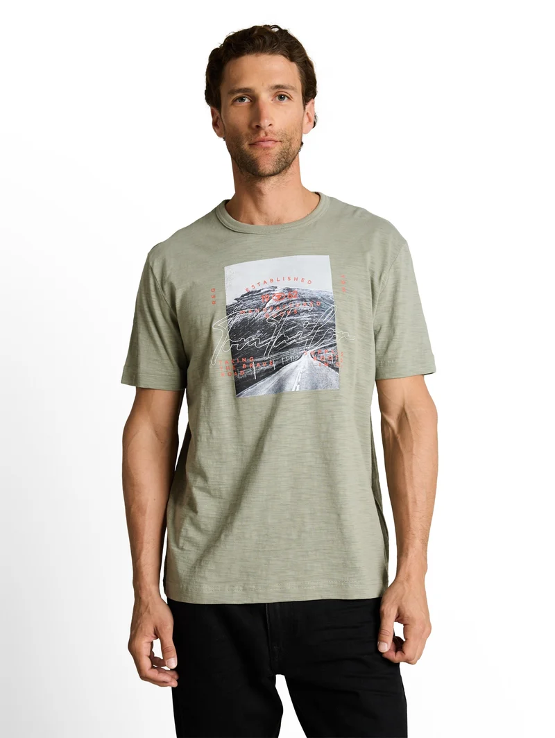 photoprint t-shirt, Greyish Shadow Olive