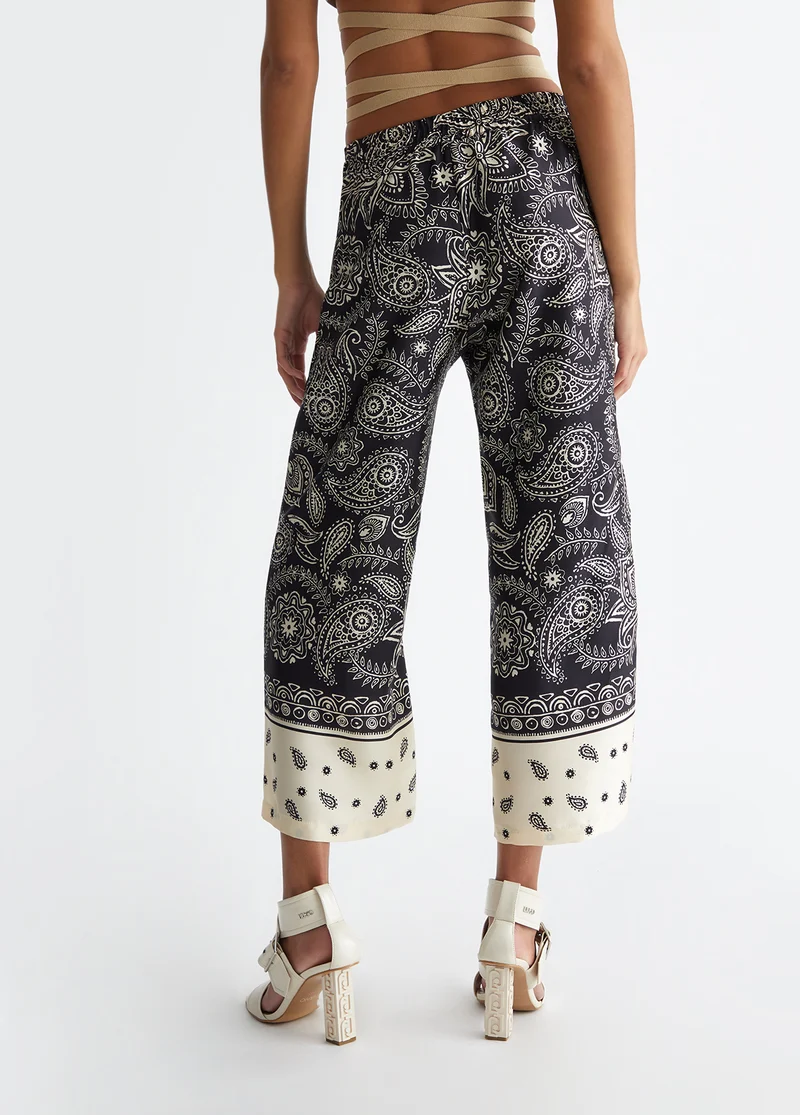 Printed Satin Trousers