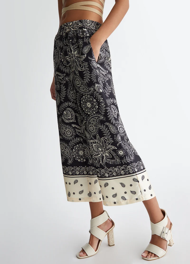 Printed Satin Trousers