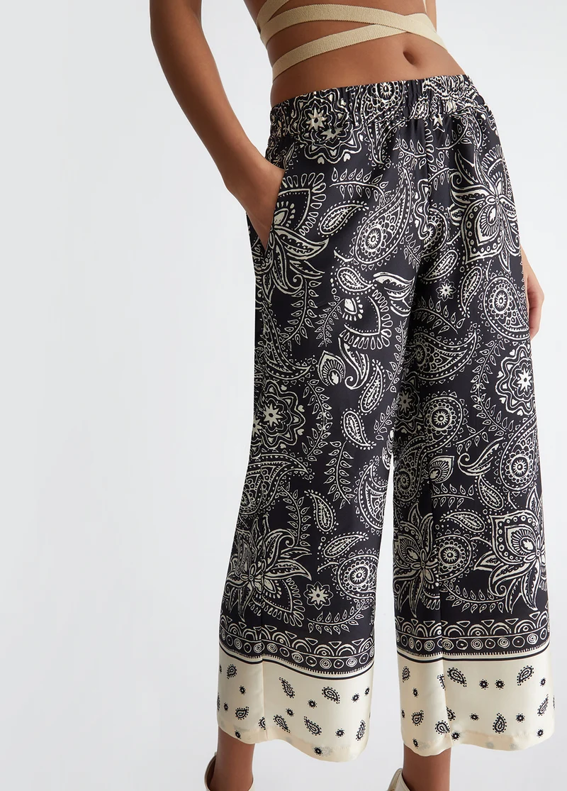 Printed Satin Trousers