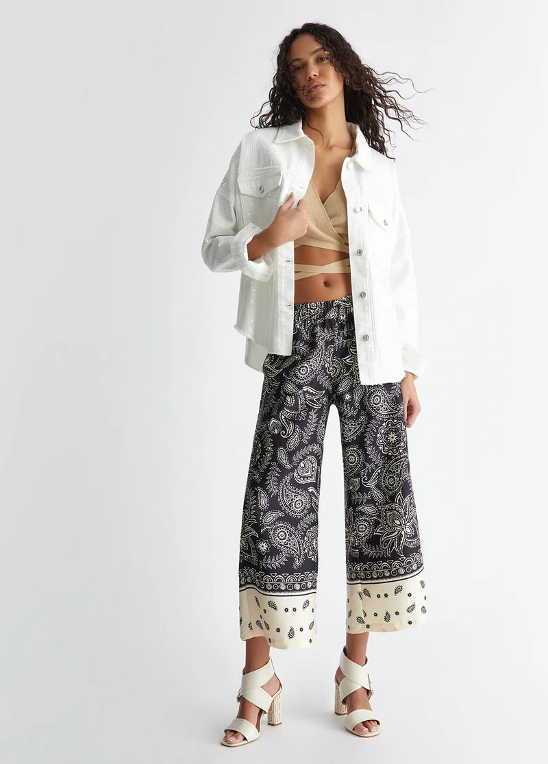 Printed Satin Trousers