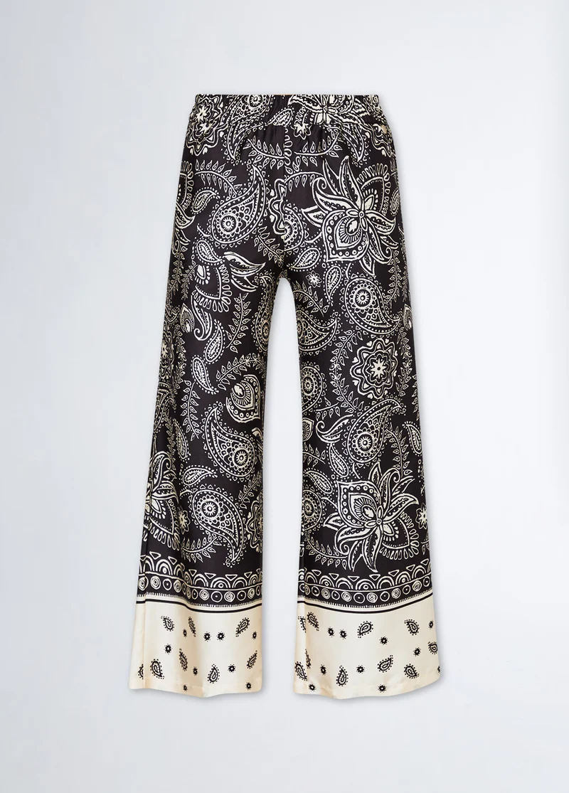 Printed Satin Trousers