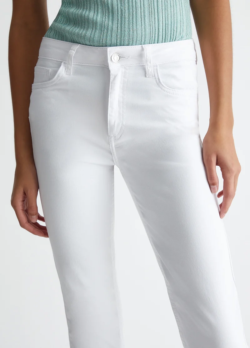 Cropped Bottom Up Trousers with Gemstones