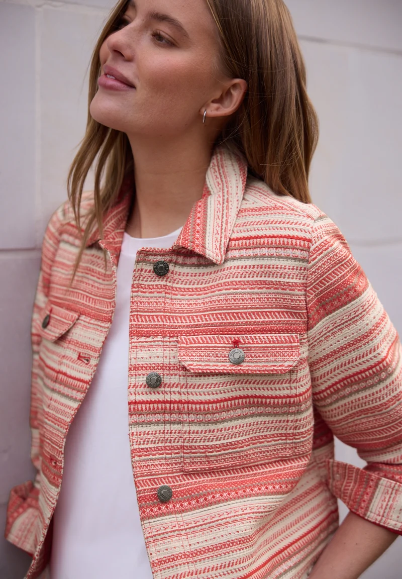 Studio Short Boucle Jkt, torch red