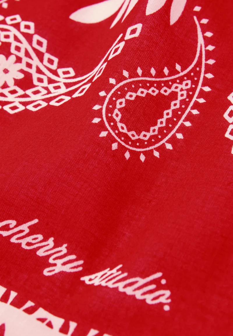 Printed Cotton Bandana_Red, torch red