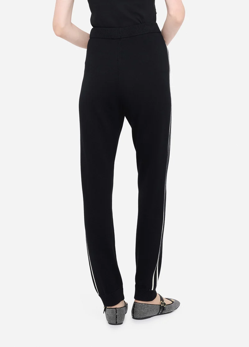 Knit Trousers with Rhinestones