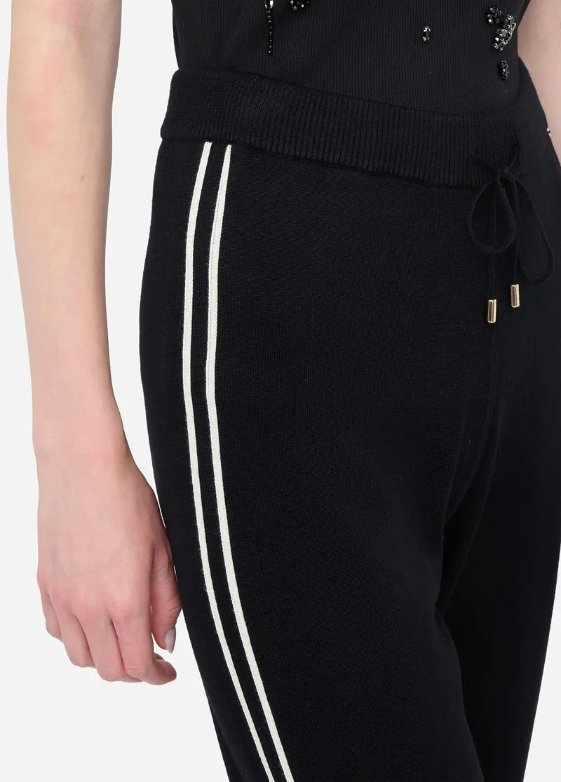 Knit Trousers with Rhinestones
