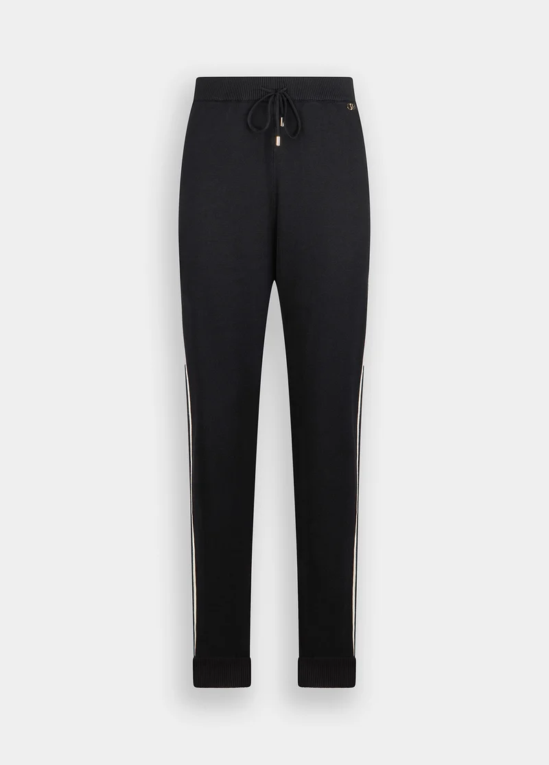Knit Trousers with Rhinestones