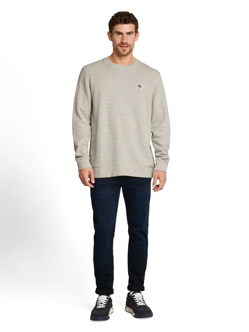 structured stripe longsleeve, offwhite structured stripe