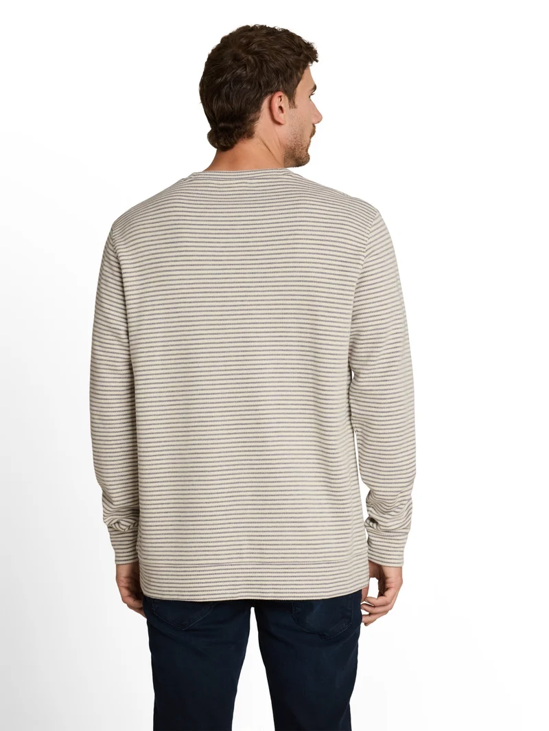 structured stripe longsleeve, offwhite structured stripe