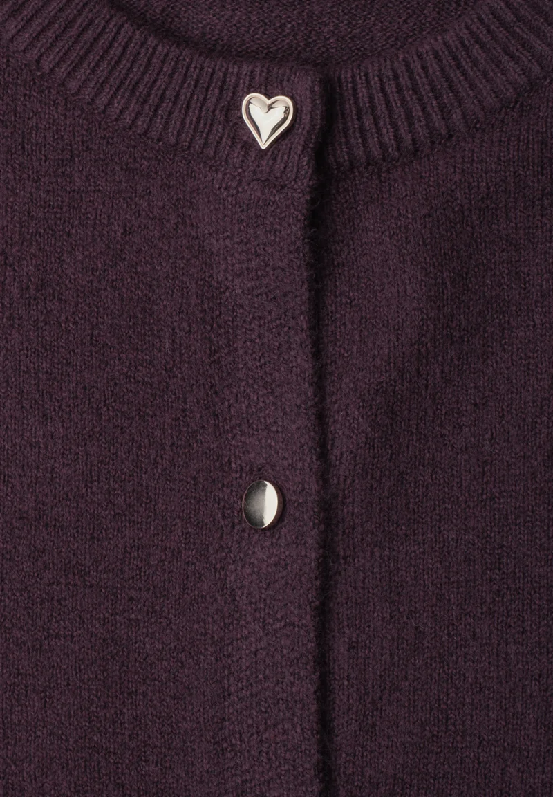 LTD QR Studio_Round neck cardi, very berry mel.