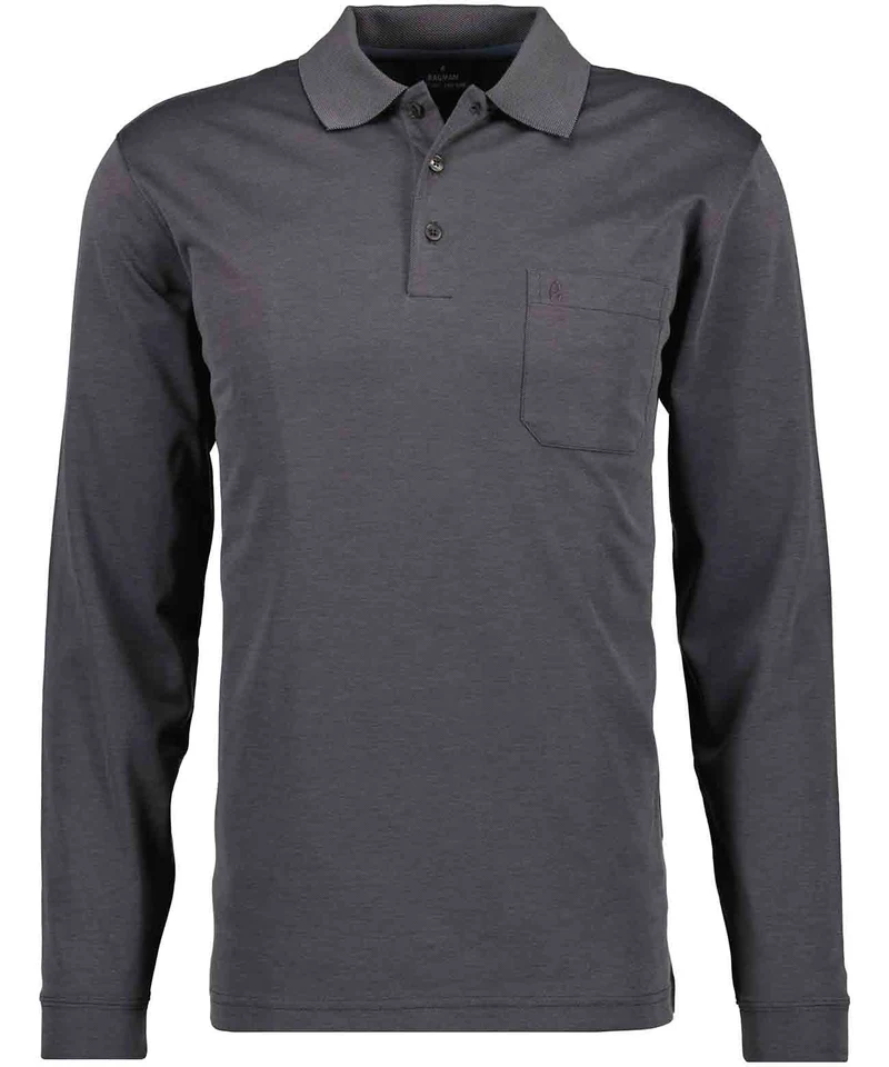 Polo soft knit LS, SCHIEFER