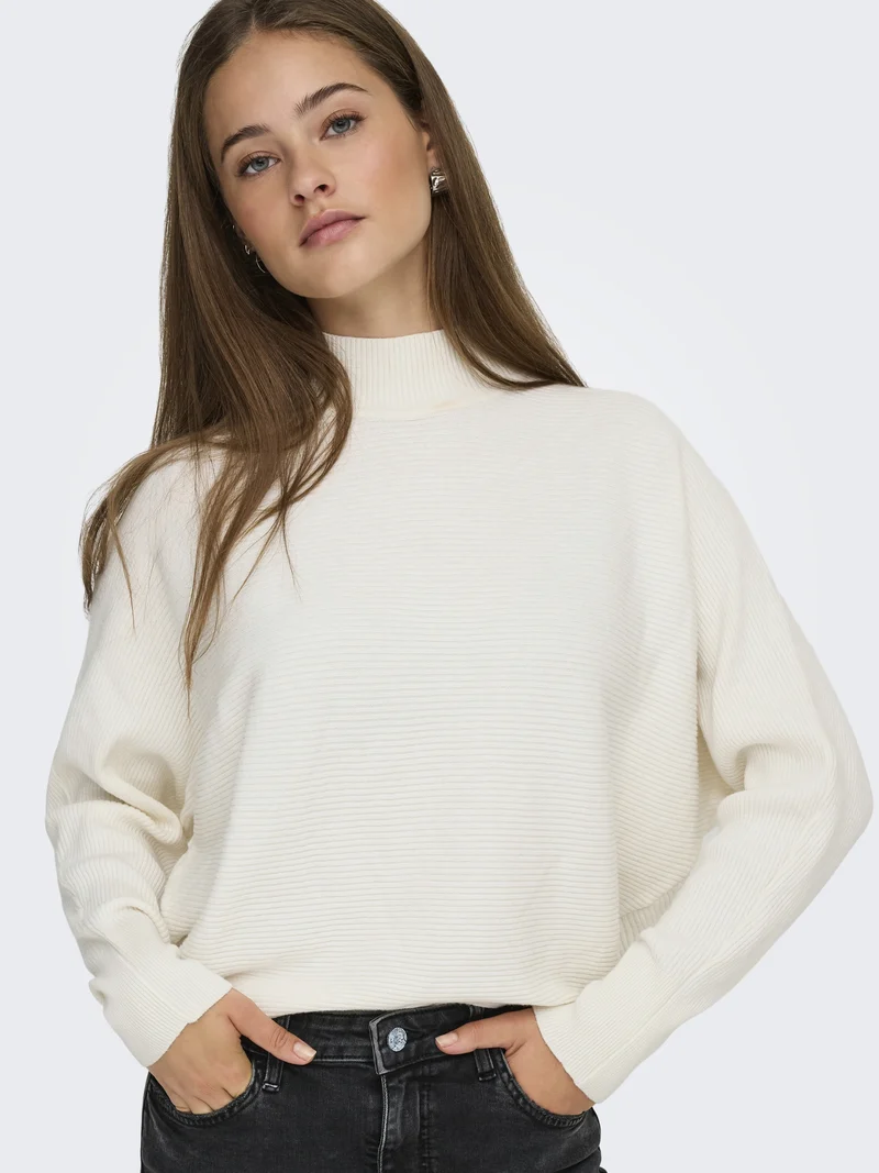 JDYPRIME LIFE L/S HN BAT. PULL. KNT, Cloud Dancer/MELANGE