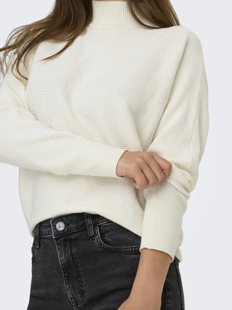 JDYPRIME LIFE L/S HN BAT. PULL. KNT, Cloud Dancer/MELANGE
