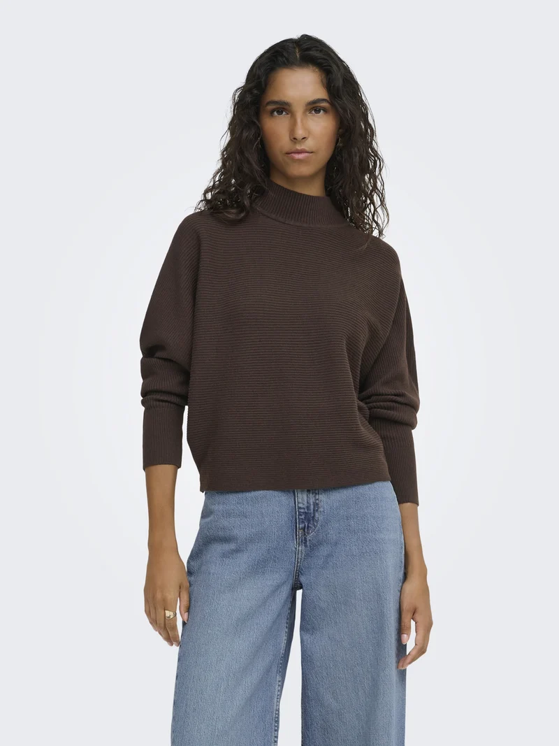 JDYPRIME LIFE L/S HN BAT. PULL. KNT, Coffee Bean/MELANGE