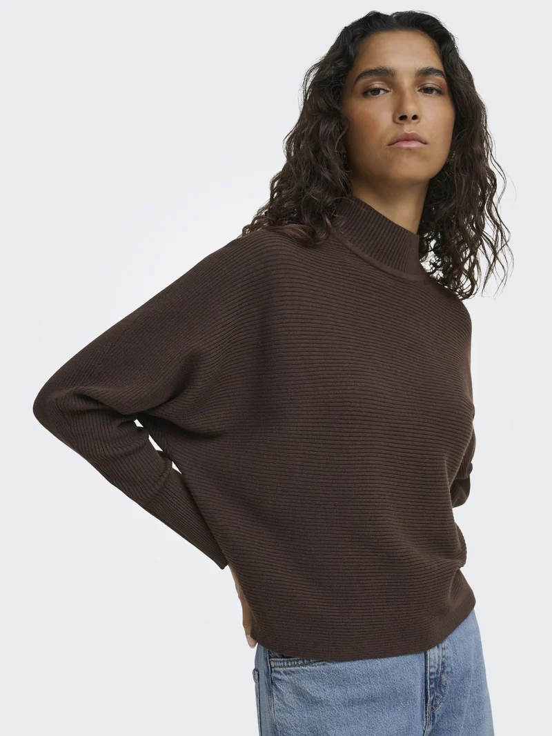 JDYPRIME LIFE L/S HN BAT. PULL. KNT, Coffee Bean/MELANGE