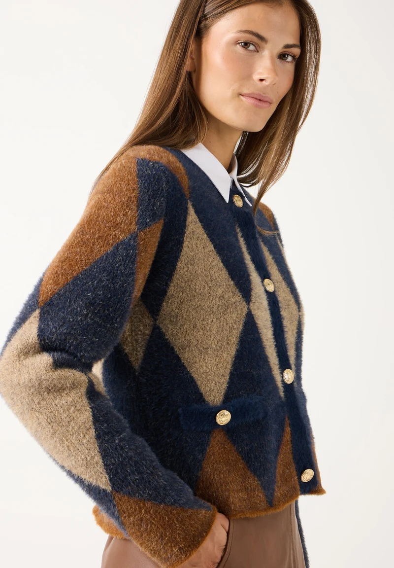Argyle Cardigan, argyle knit