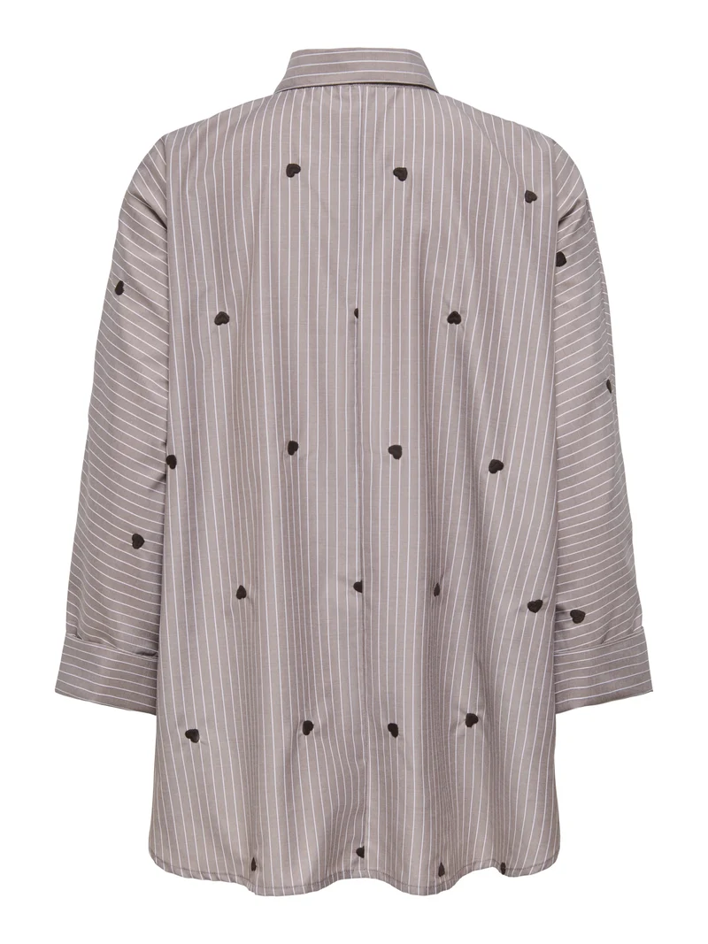 ONLNEW LINA GRACE STR EMB SHIRT NOO, Coffee Bean/STRIPE W. COFFEE BEAN H