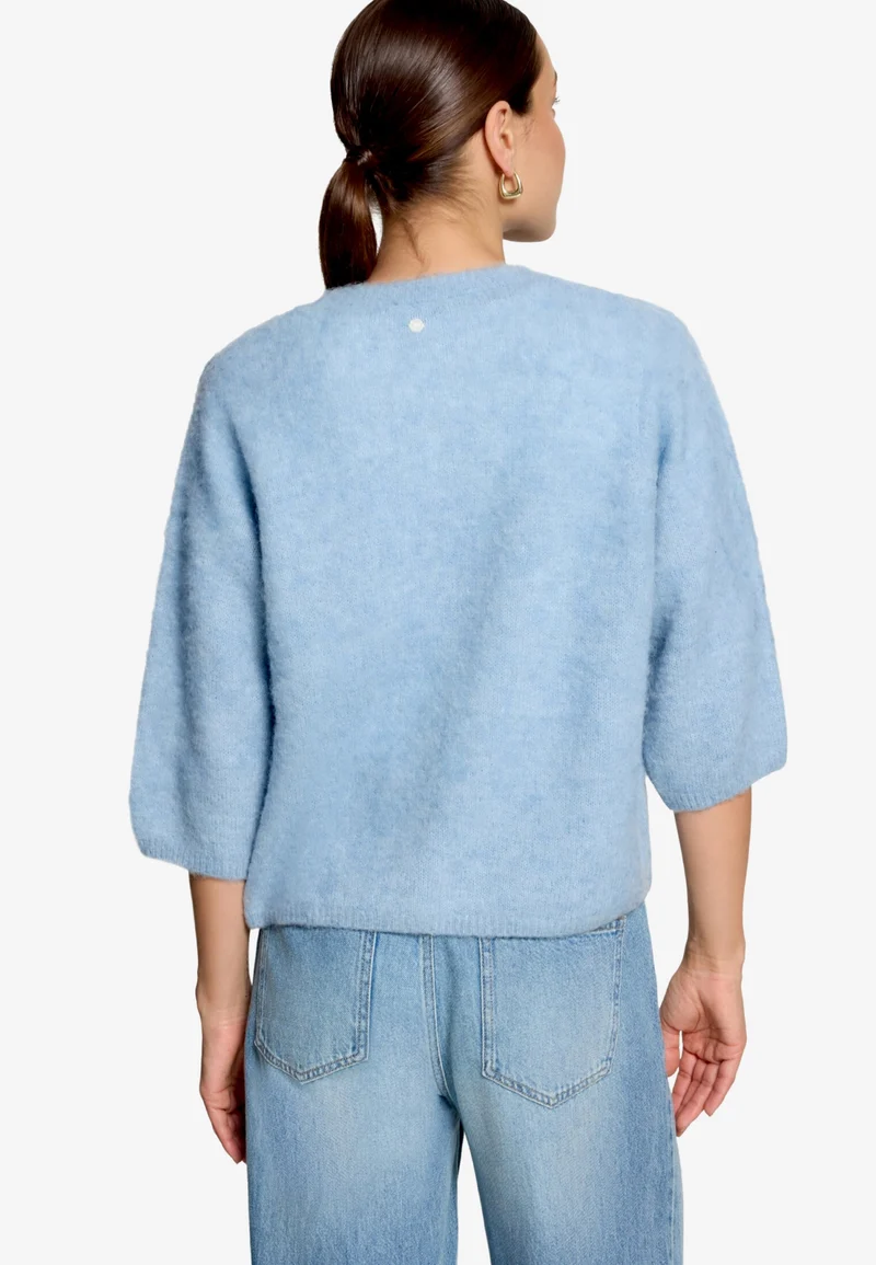 Strickjacke Kurz 3/4 Arm, Ashley Blue Melange