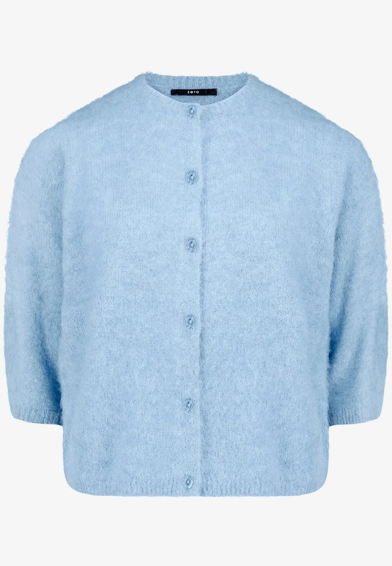 Strickjacke Kurz 3/4 Arm, Ashley Blue Melange