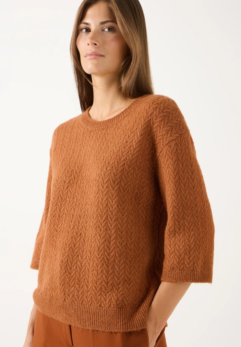 Pullover with Structure, cinnamon