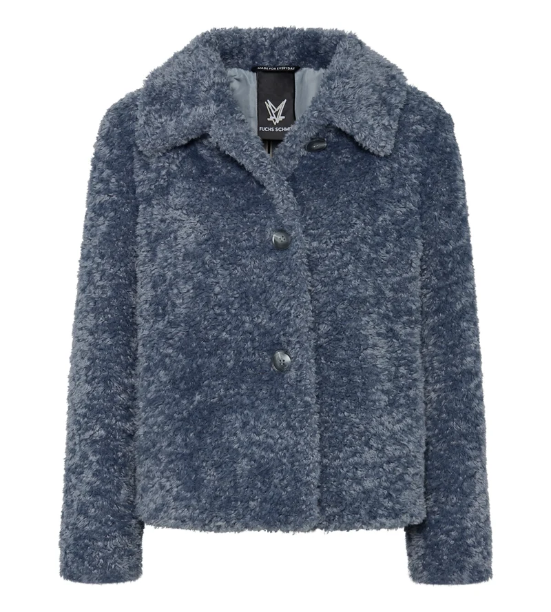 JACKE WEBPELZ, HELLBLAU/AQUA