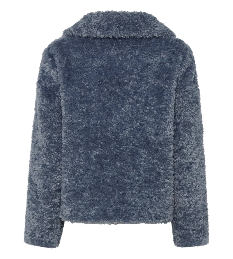 JACKE WEBPELZ, HELLBLAU/AQUA