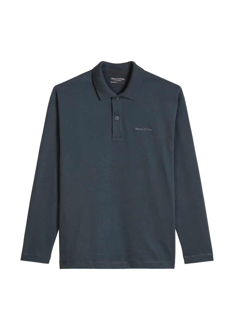 Jersey Poloshirts Longsleeve, Peppercorn Grey