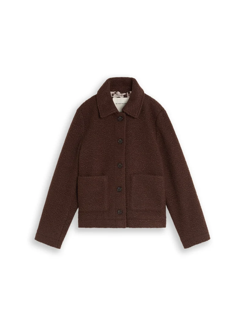 boucle jacket, java dark brown