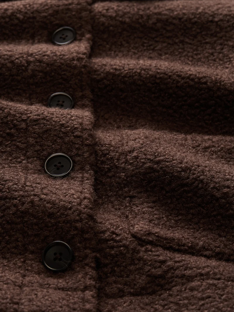 boucle jacket, java dark brown