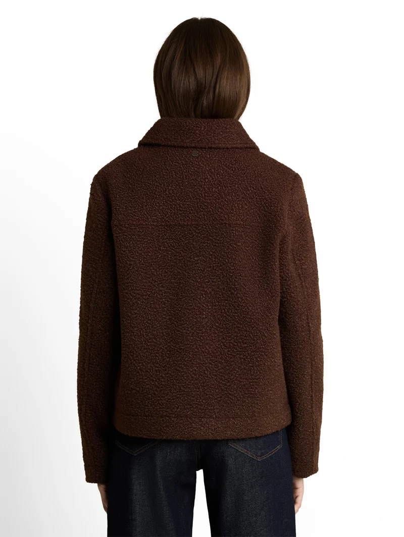 boucle jacket, java dark brown