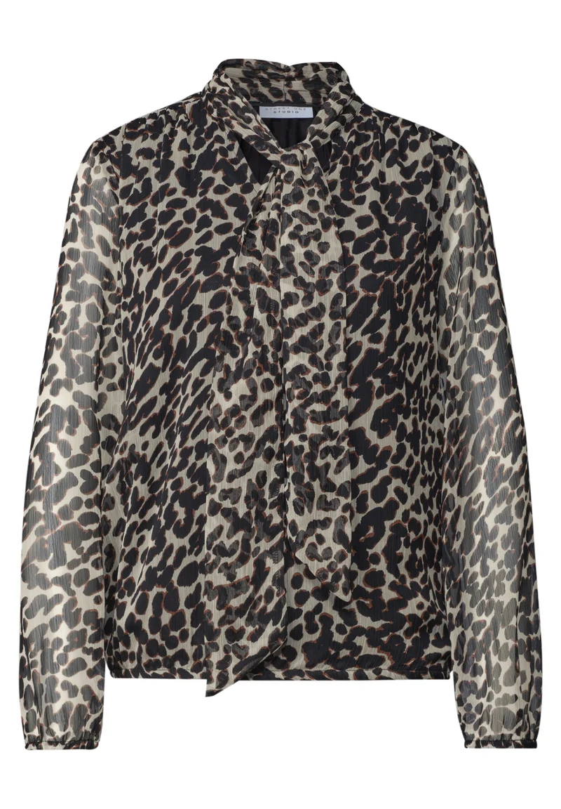 LTD QR Studio_Chiffon v-neck b, Black