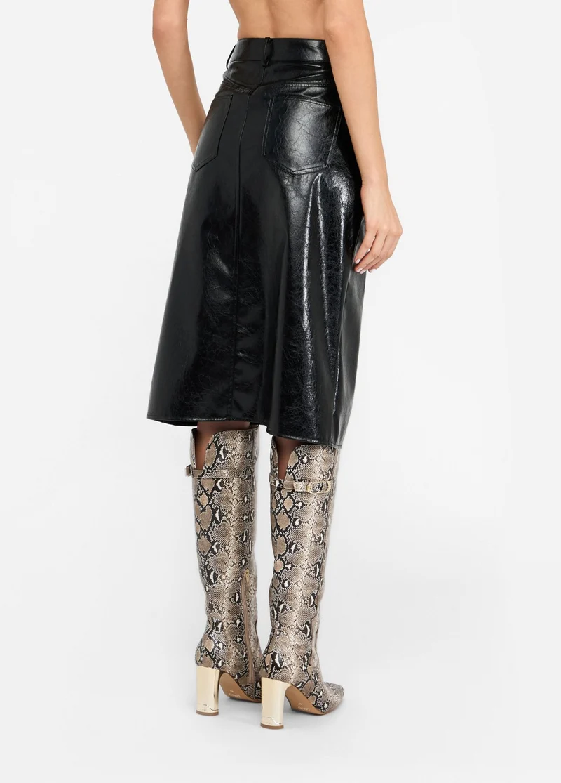 Glossy Five-Pocket Skirt