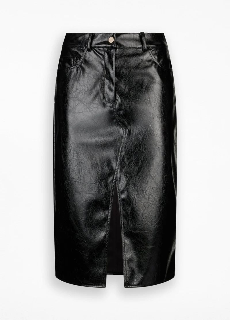 Glossy Five-Pocket Skirt