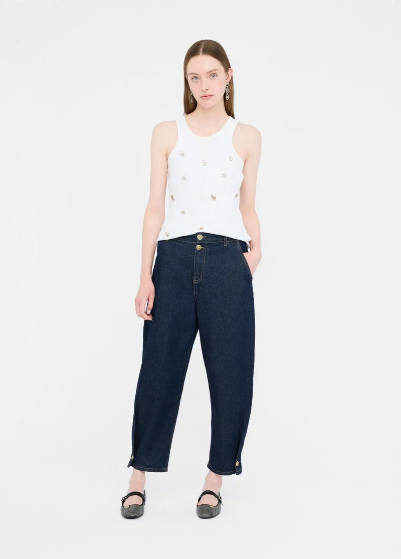 Cropped Balloon Jeans