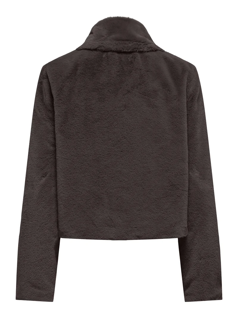 JDYMACY LIFE FAUX FUR JACKET OTW NO, Chocolate Torte