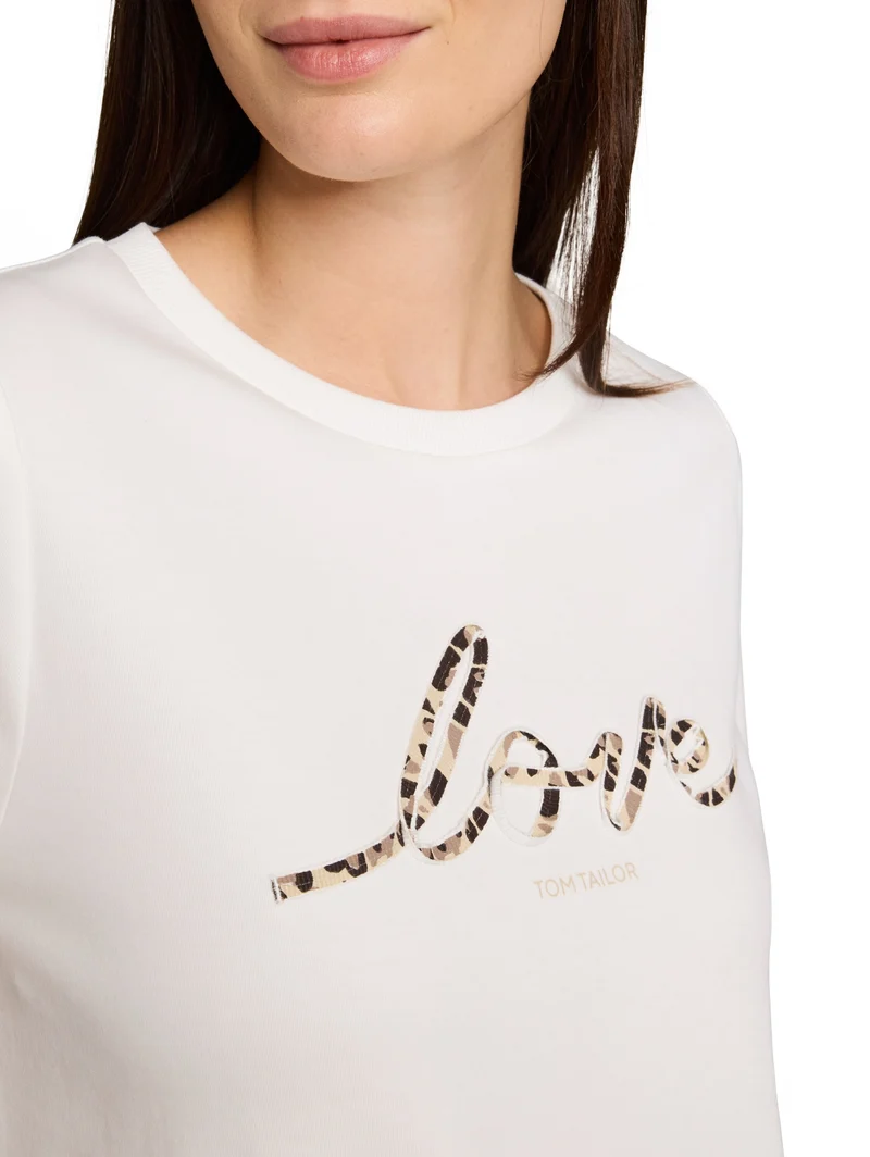 T-shirt interlock crew neck, Whisper White