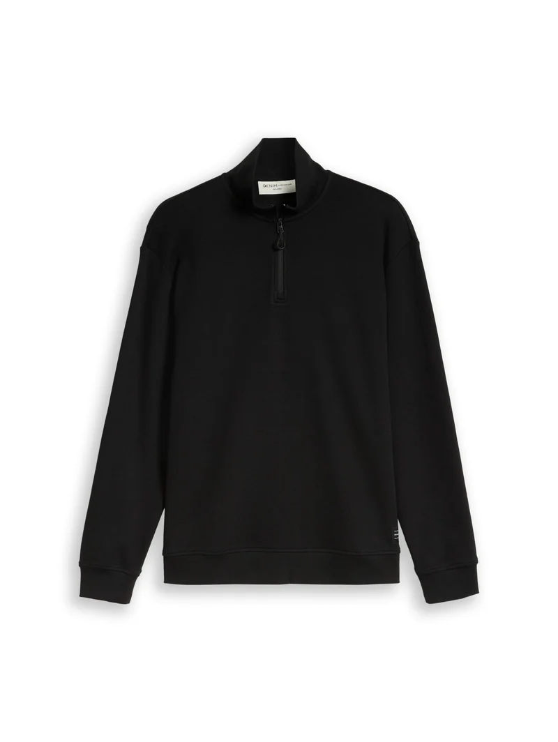 relaxed structure sweat troyer, Black